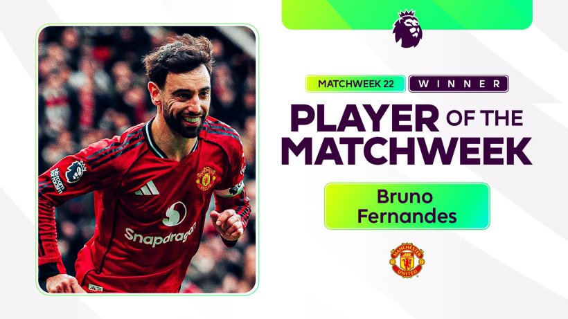 برونو فيرنانديز يتوج بجائزة أفضل لاعب في الجولة 22 من البريميرليج