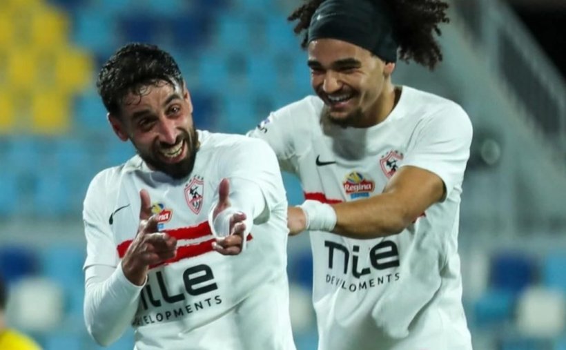 جمهور الزمالك يحتفي بثنائي منتخب فلسطين الدباغ وكايد
