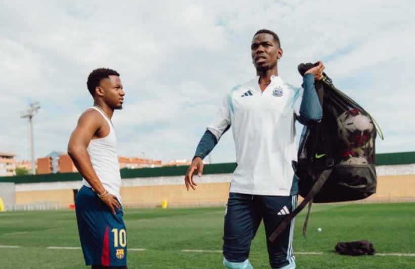 فاتي وبوغبا يتدربان في برشلونة