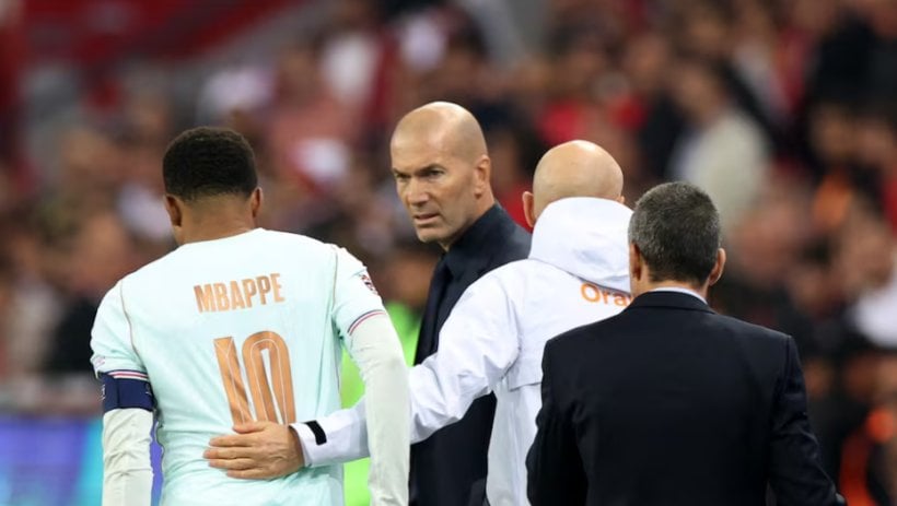 زيدان يثير قلق ريال مدريد: إصابة مبابي ليست جيدة، وسيعود إلى مدريد